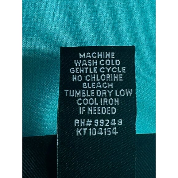 Maggie Barnes 3X Turquoise Button Front Blouse 3/4 Sleeves Cuffed Detail - Picture 14 of 16